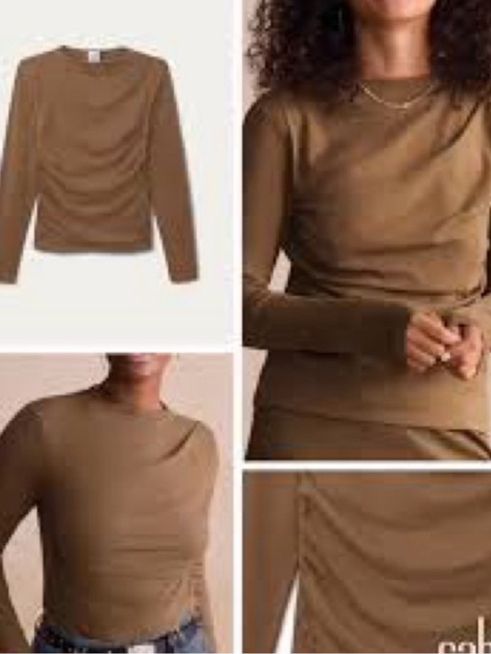 CAbi Uptown Tee - Ruched - In Cognac Style Number 5015
